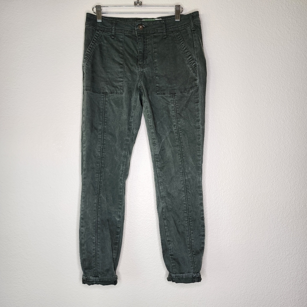 Anthropologie Green Skinny Utility Ankle Pants 28
